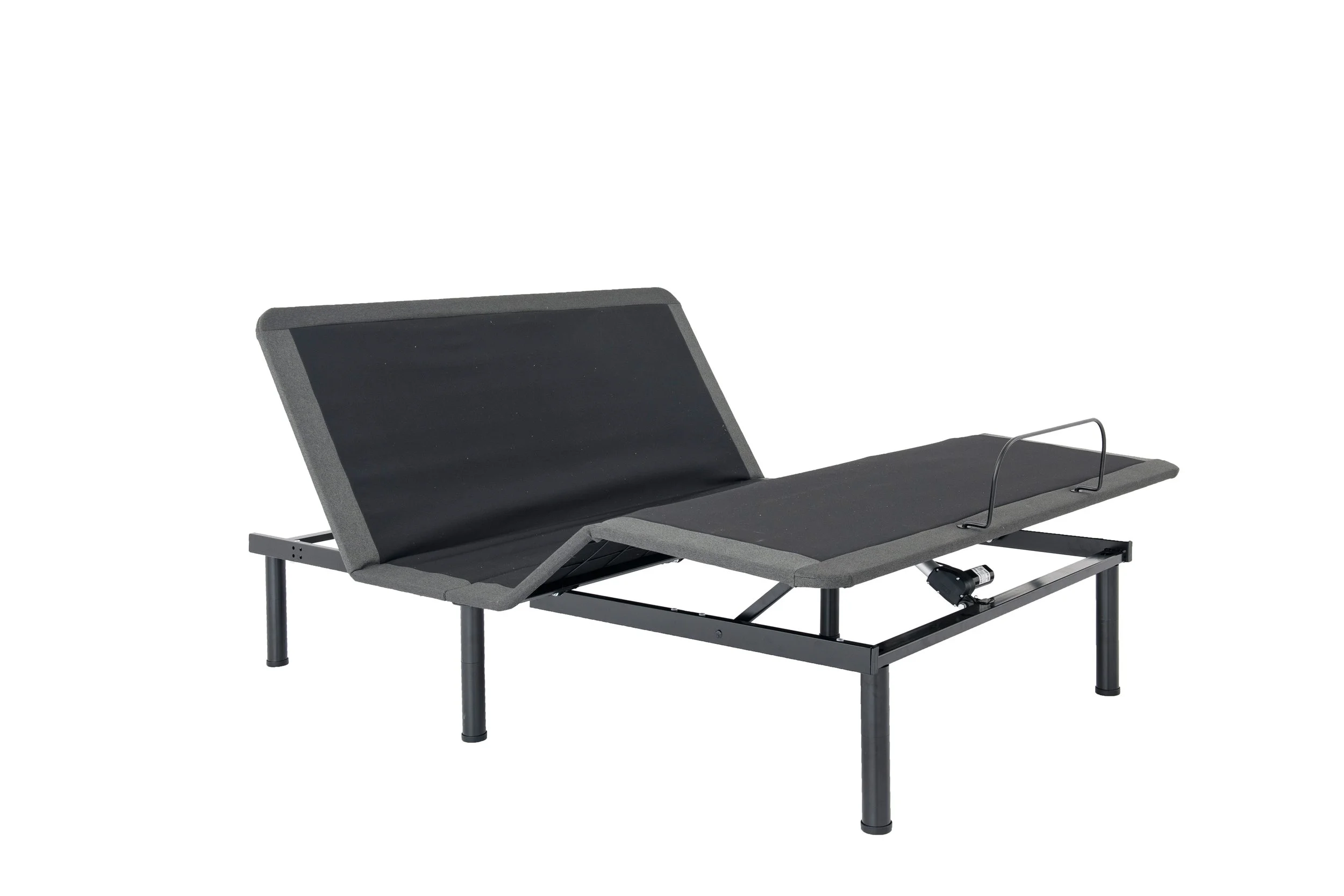 Black wireless adjustable bed base with independent head and foot adjustment