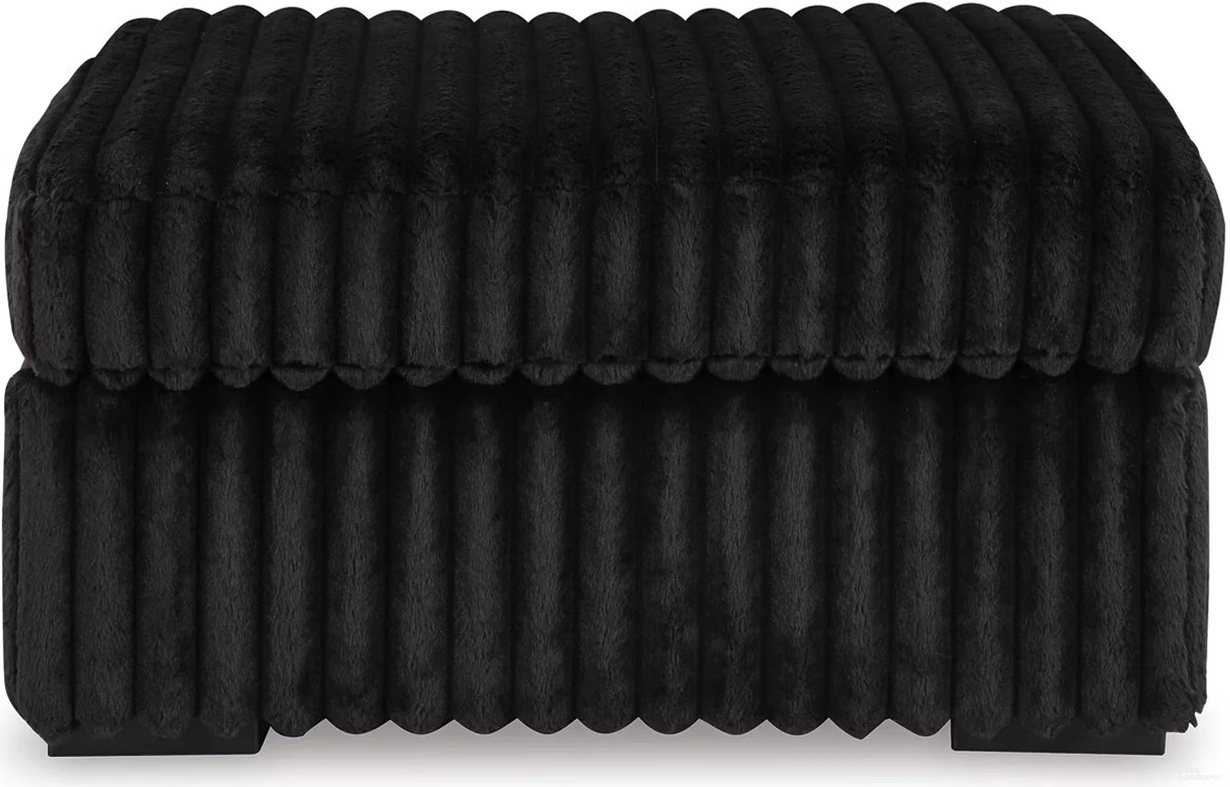 Matching oversized upholstered ottoman with jumbo corduroy fabric, plush cushioning, and contemporary styling.