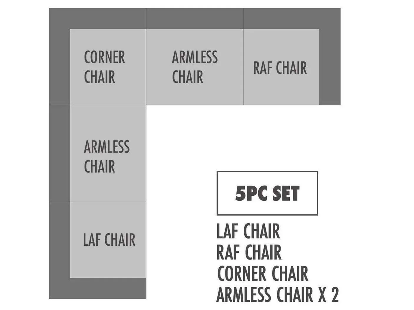 Emerson modular sectional dimensions showing overall width, depth, and height measurements.