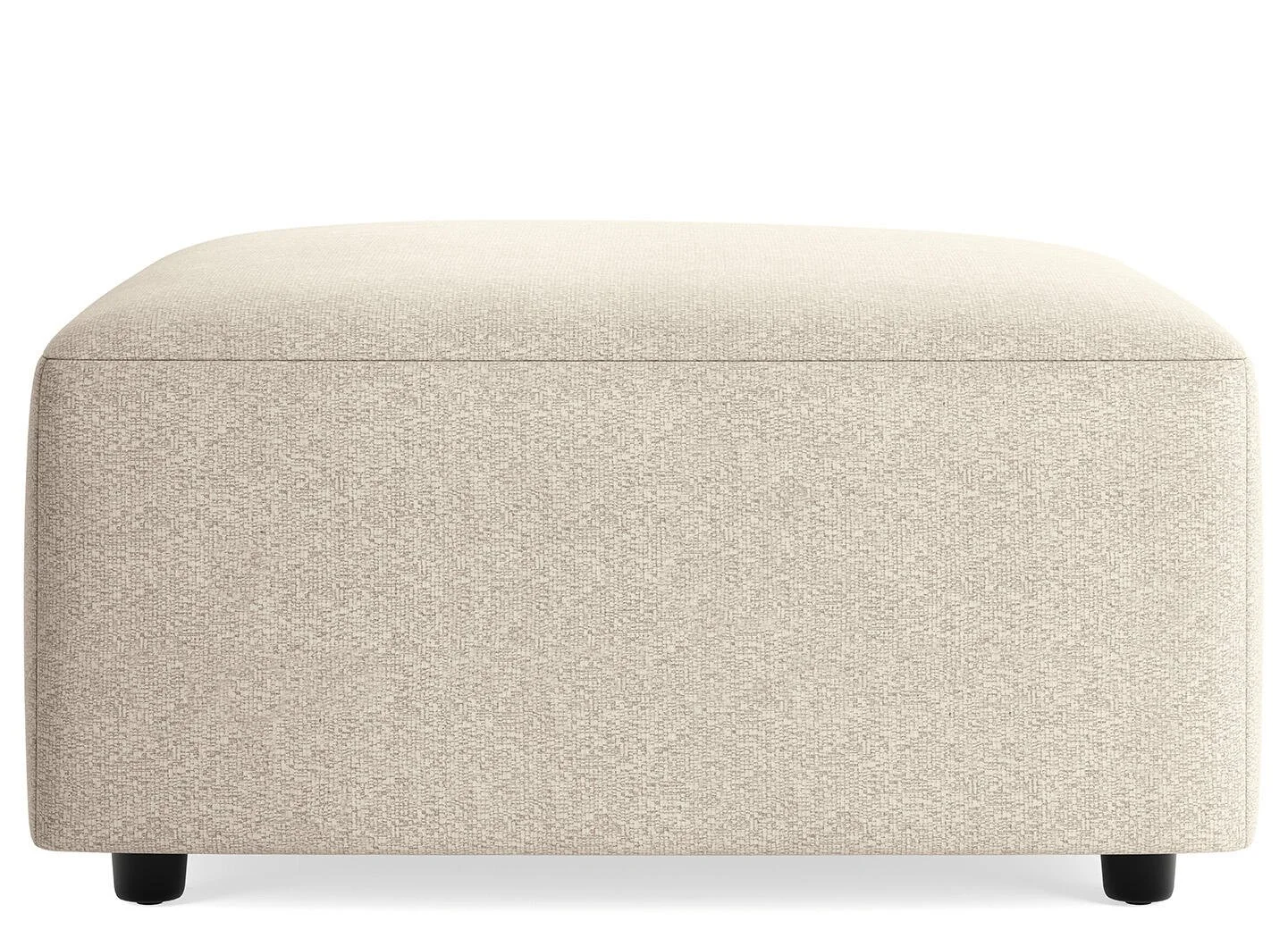 Matching oversized upholstered ottoman with linen-look fabric and contemporary styling.