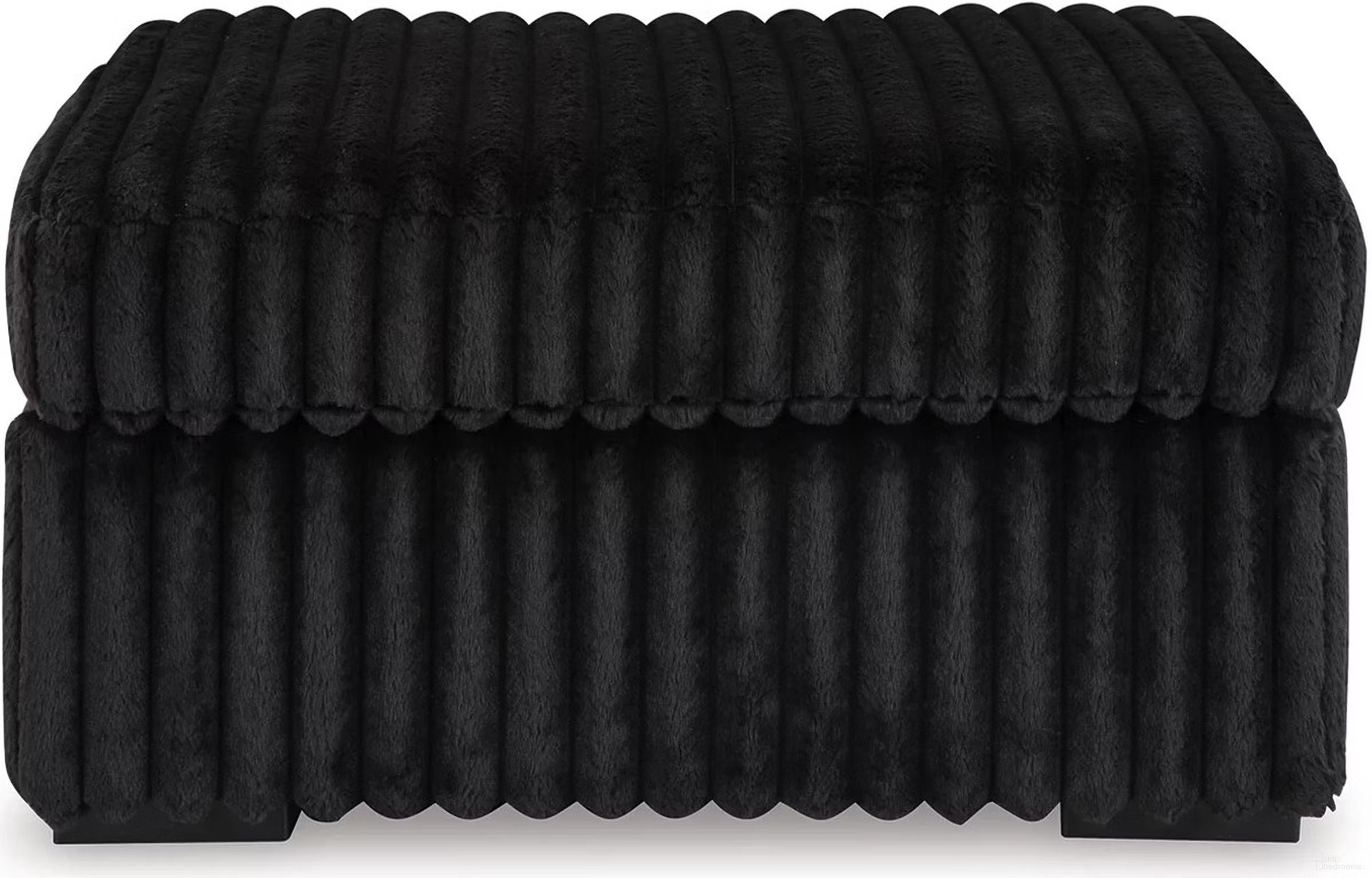 Matching oversized upholstered ottoman with jumbo corduroy fabric, plush cushioning, and contemporary styling.