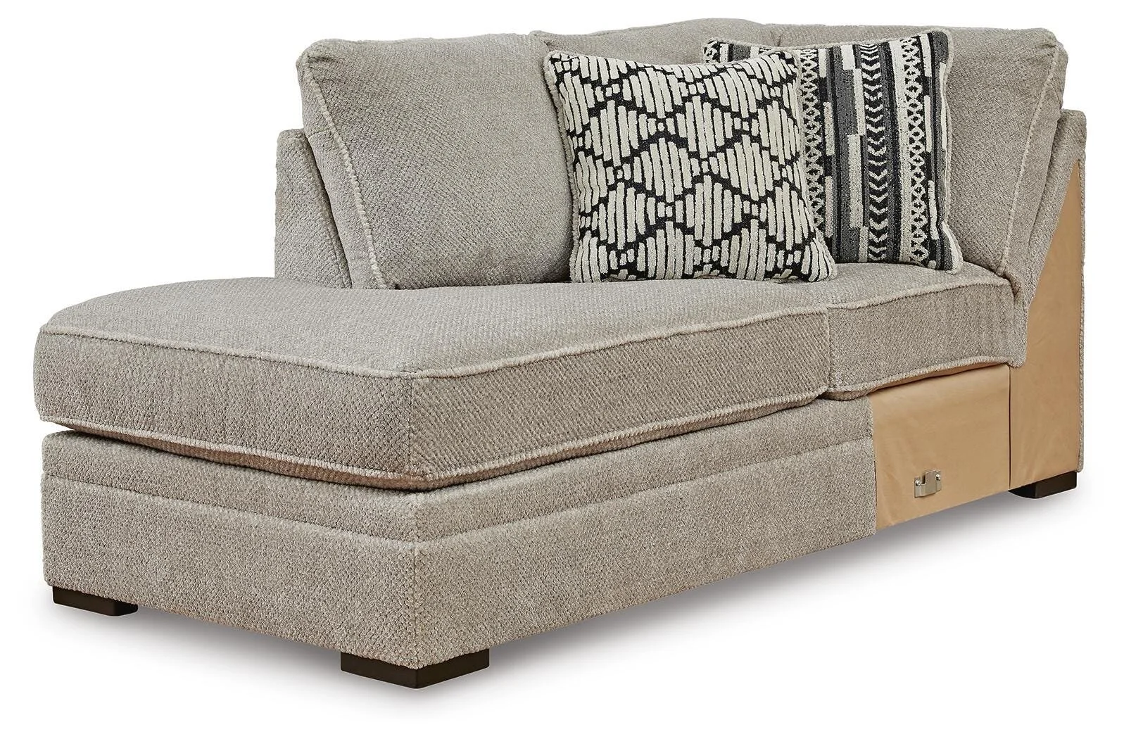 Contemporary dual-chaise sectional with soft polyester upholstery, reversible cushions, plush seating, and coordinating accent pillows.