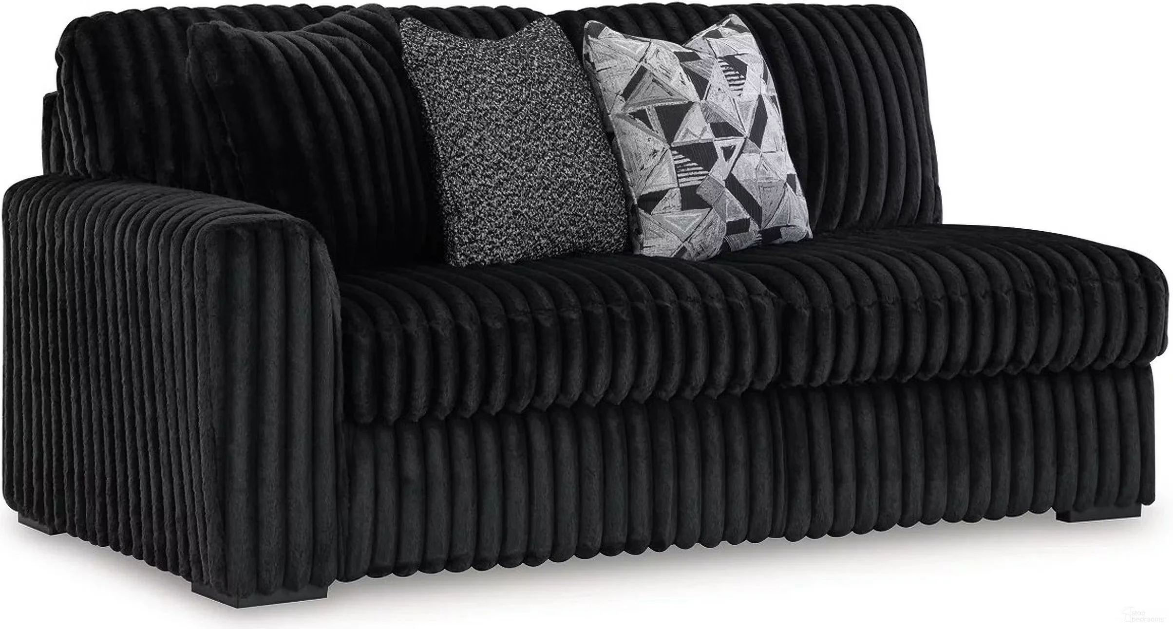 Oversized contemporary 4-piece sectional with jumbo corduroy upholstery, reversible cushions, corner chaise, and plush seating.