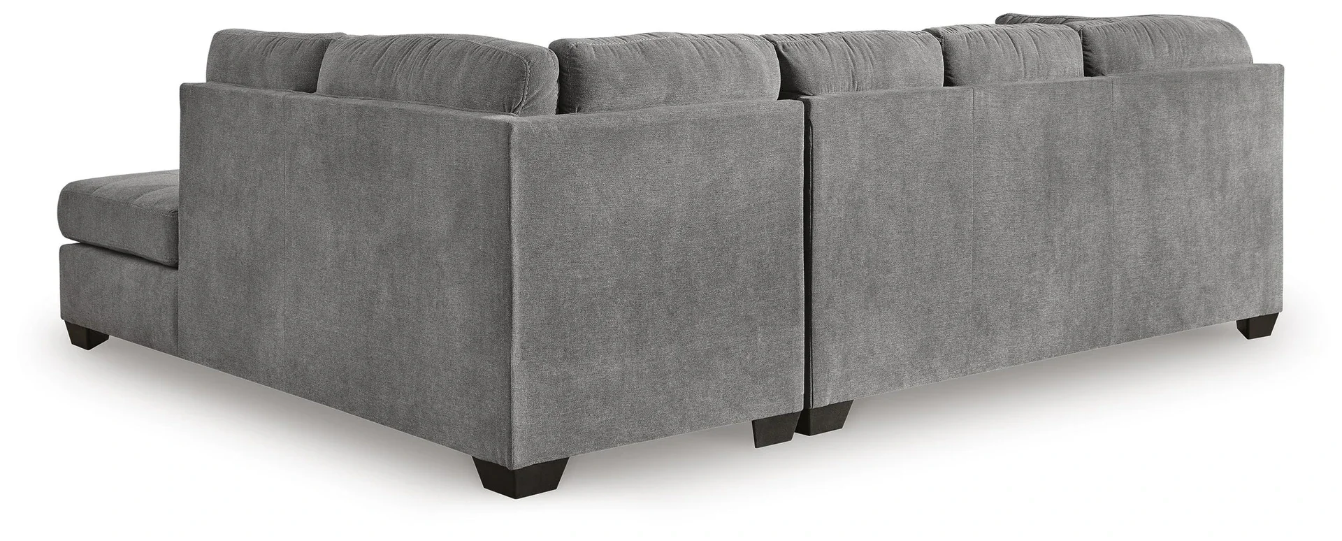 Maddington 2-piece gray sectional with chaise on a white background.