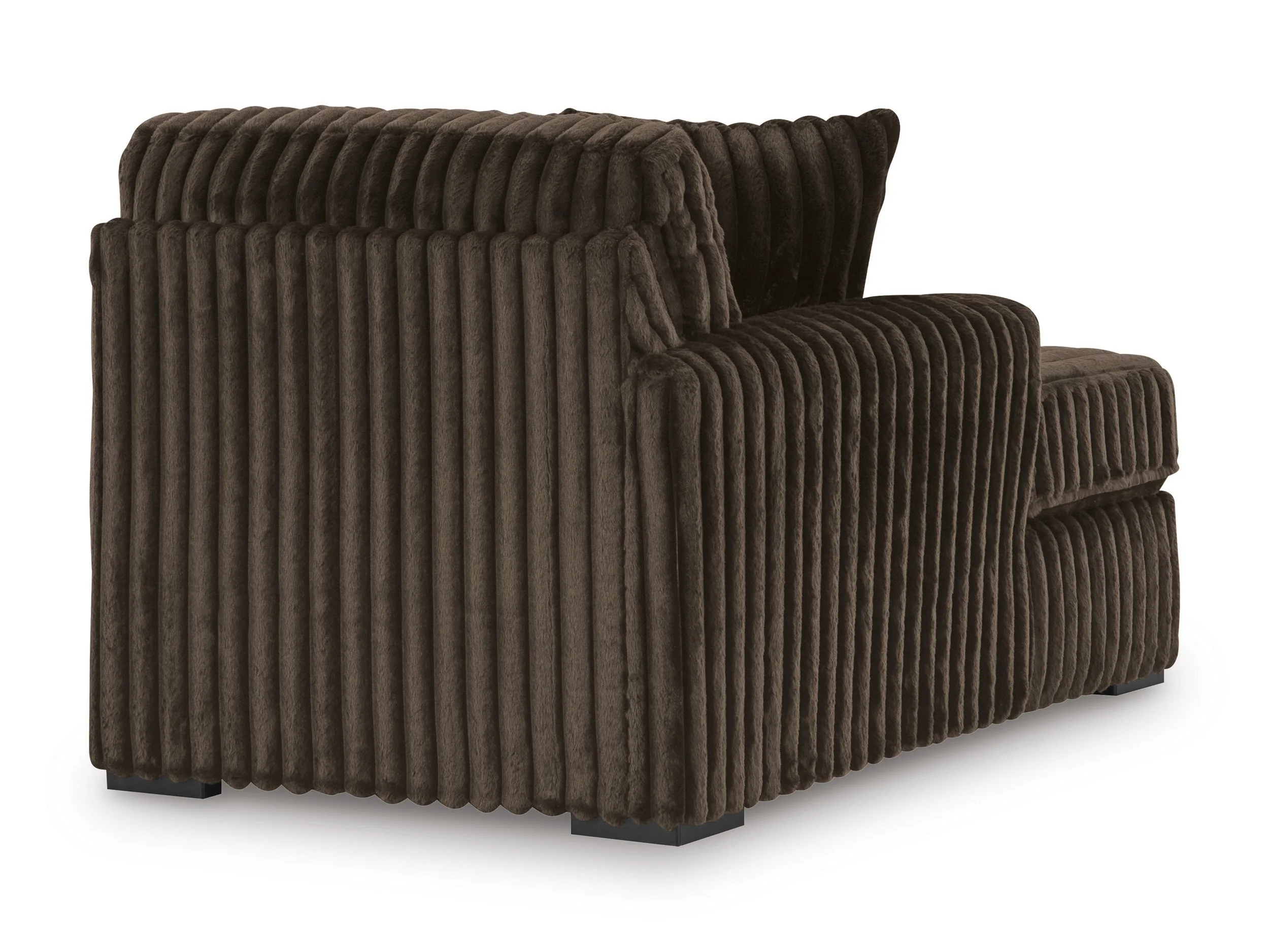 Oversized contemporary 4-piece sectional with jumbo corduroy upholstery, reversible cushions, corner chaise, and plush seating.