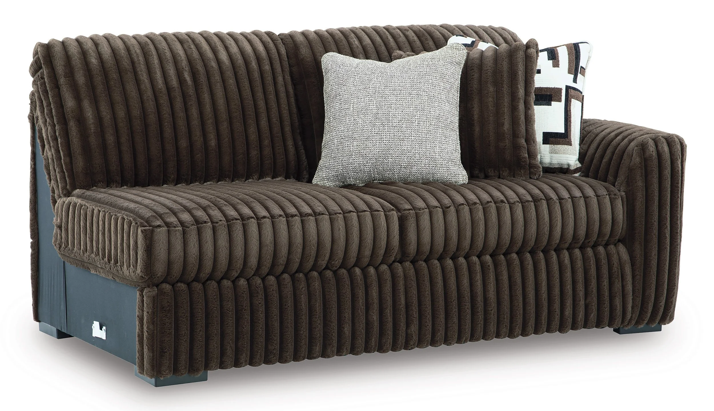 Oversized contemporary 4-piece sectional with jumbo corduroy upholstery, reversible cushions, corner chaise, and plush seating.