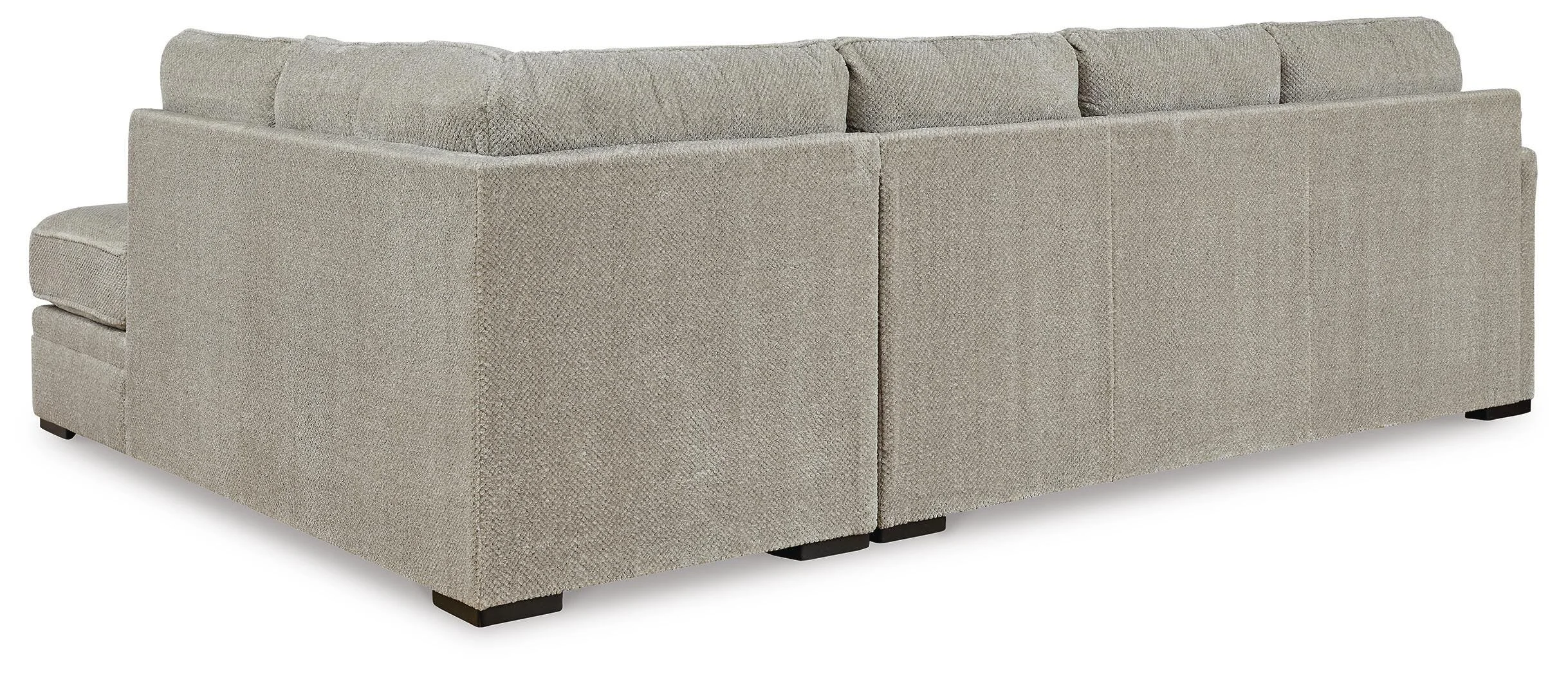 Contemporary dual-chaise sectional with soft polyester upholstery, reversible cushions, plush seating, and coordinating accent pillows.