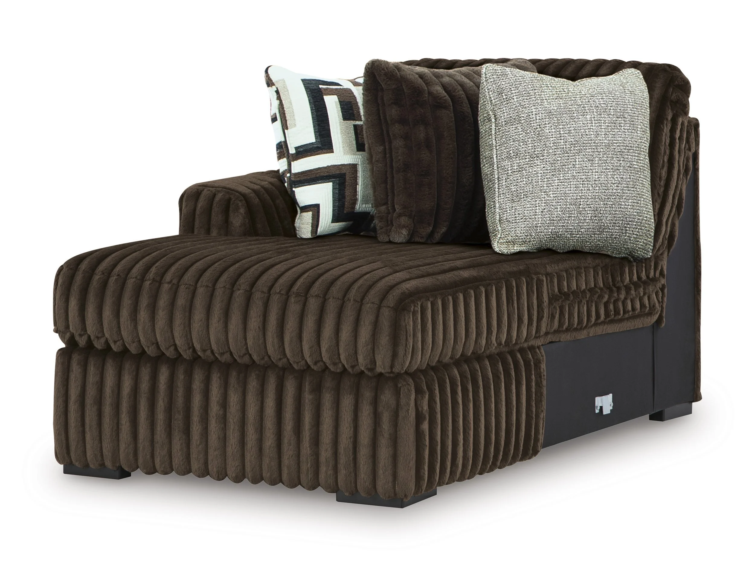 Oversized contemporary 4-piece sectional with jumbo corduroy upholstery, reversible cushions, corner chaise, and plush seating.