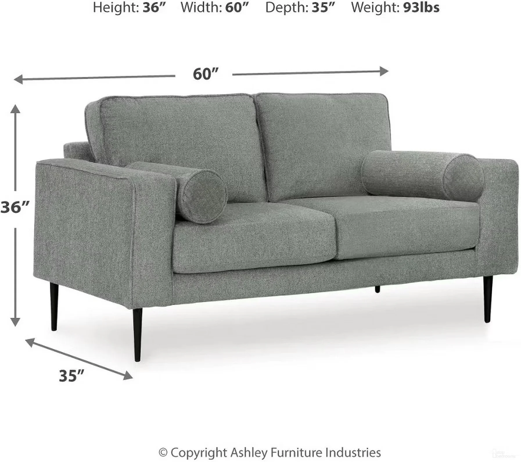 Harbor sofa chaise dimensions showing overall width, depth, and height measurements.