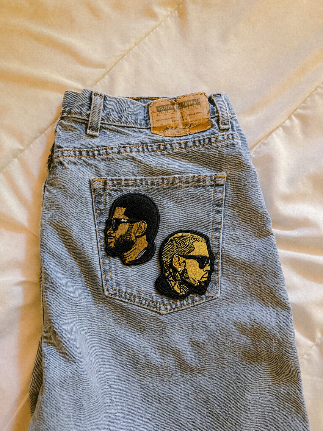 Chris Brown & Usher R&B Tour Custom Embroidered Patch Set (2 pcs)