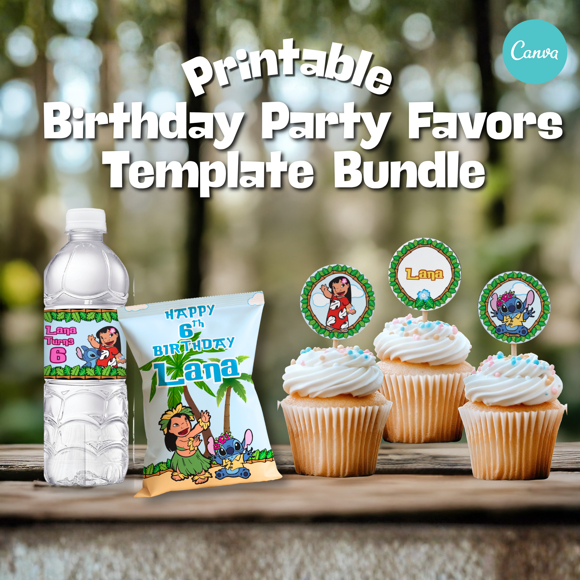 Editable Lilo & Stitch Party Favor Templates