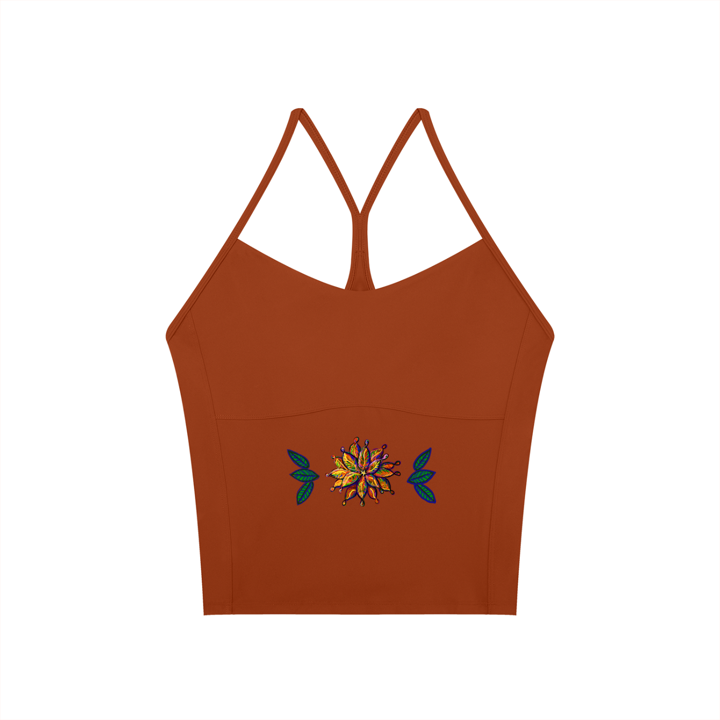 Women’s Orange Flower Tanktop/Sports Bra