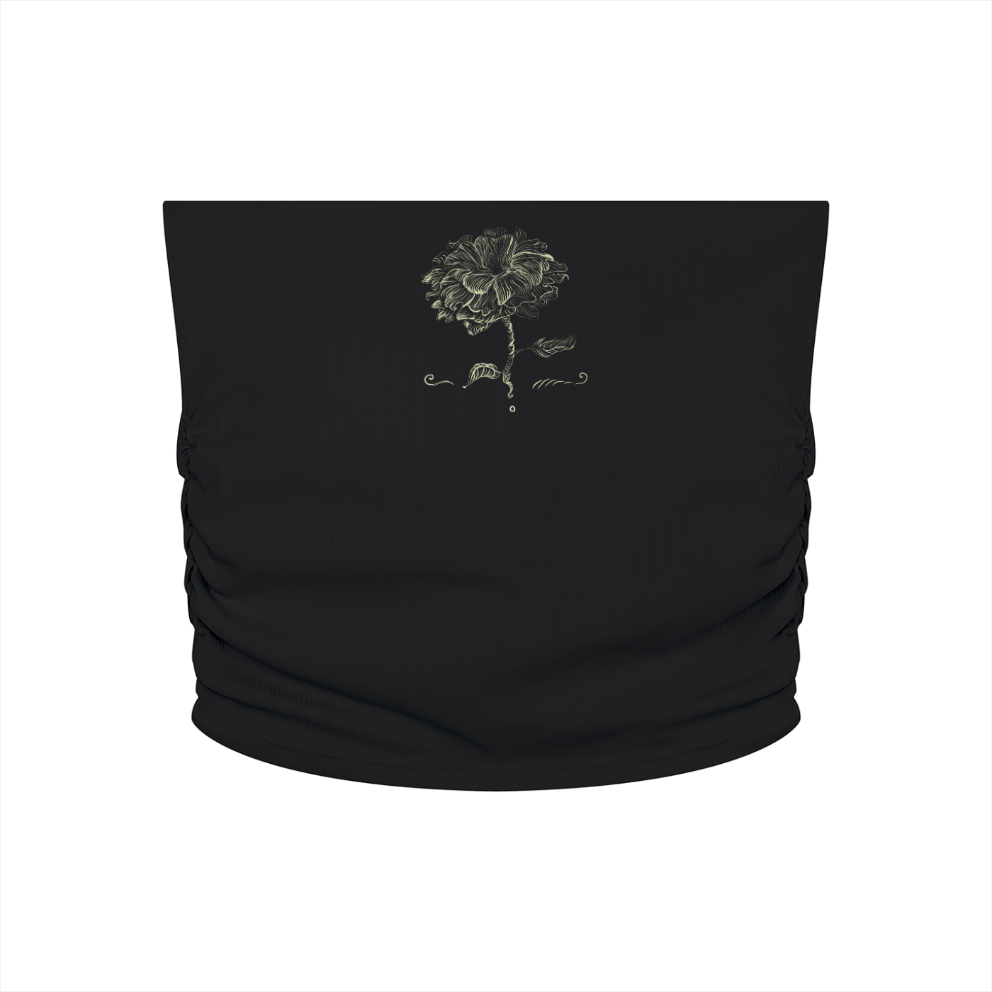 Women’s Flower Ruched Cropped Yoga Tube Top