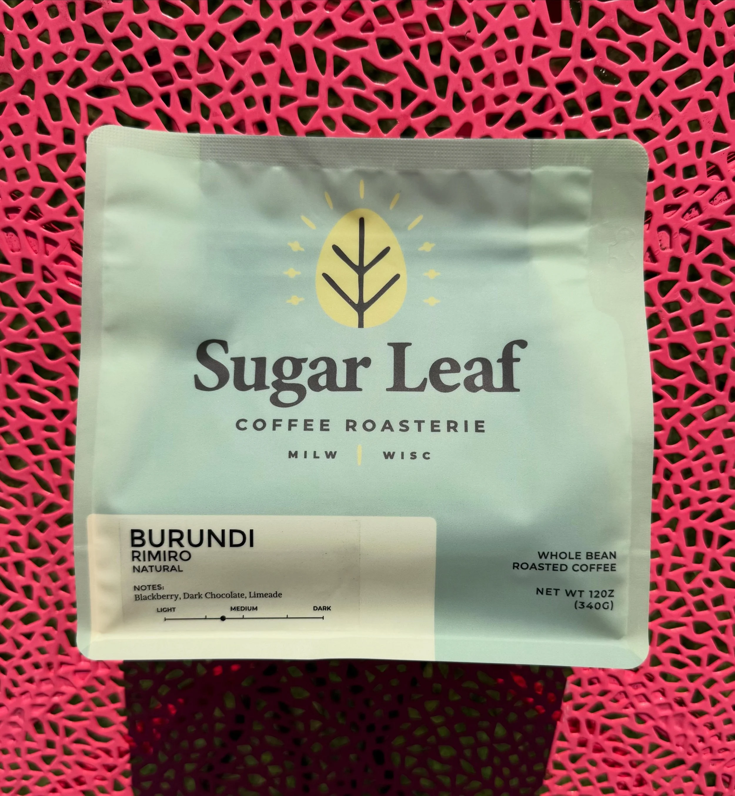 Now roasting: Burundi Rimiro Natural. Notes of blackberry, limeade 🍋&zwj;🟩, dark chocolate, and grape 🍇. Start your summer off with this natural processed stunner! Check the website for more info. 👉 SugarLeafCoffee.com