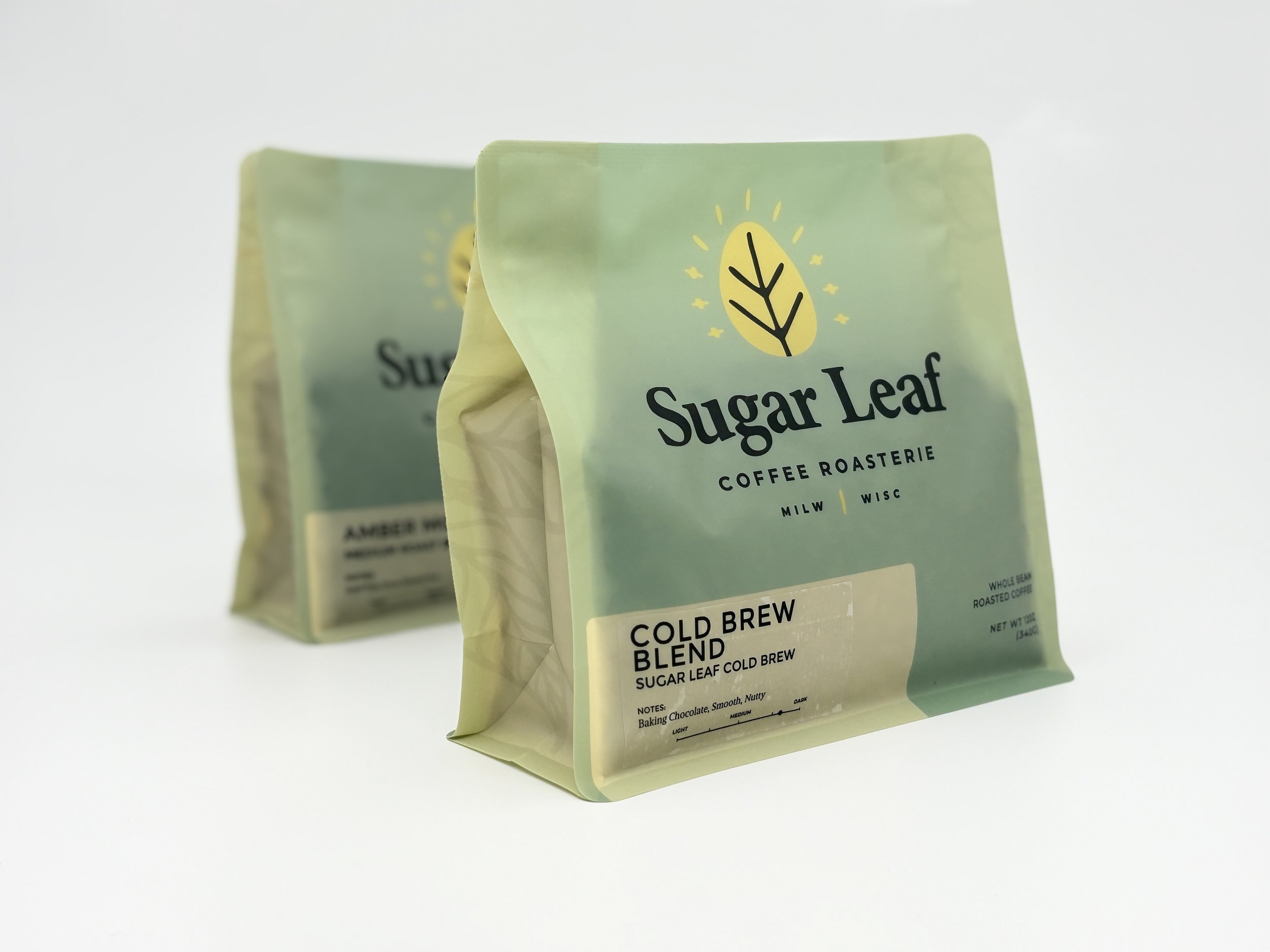 Two bags of Sugar Leaf Cold Brew Blend coffee