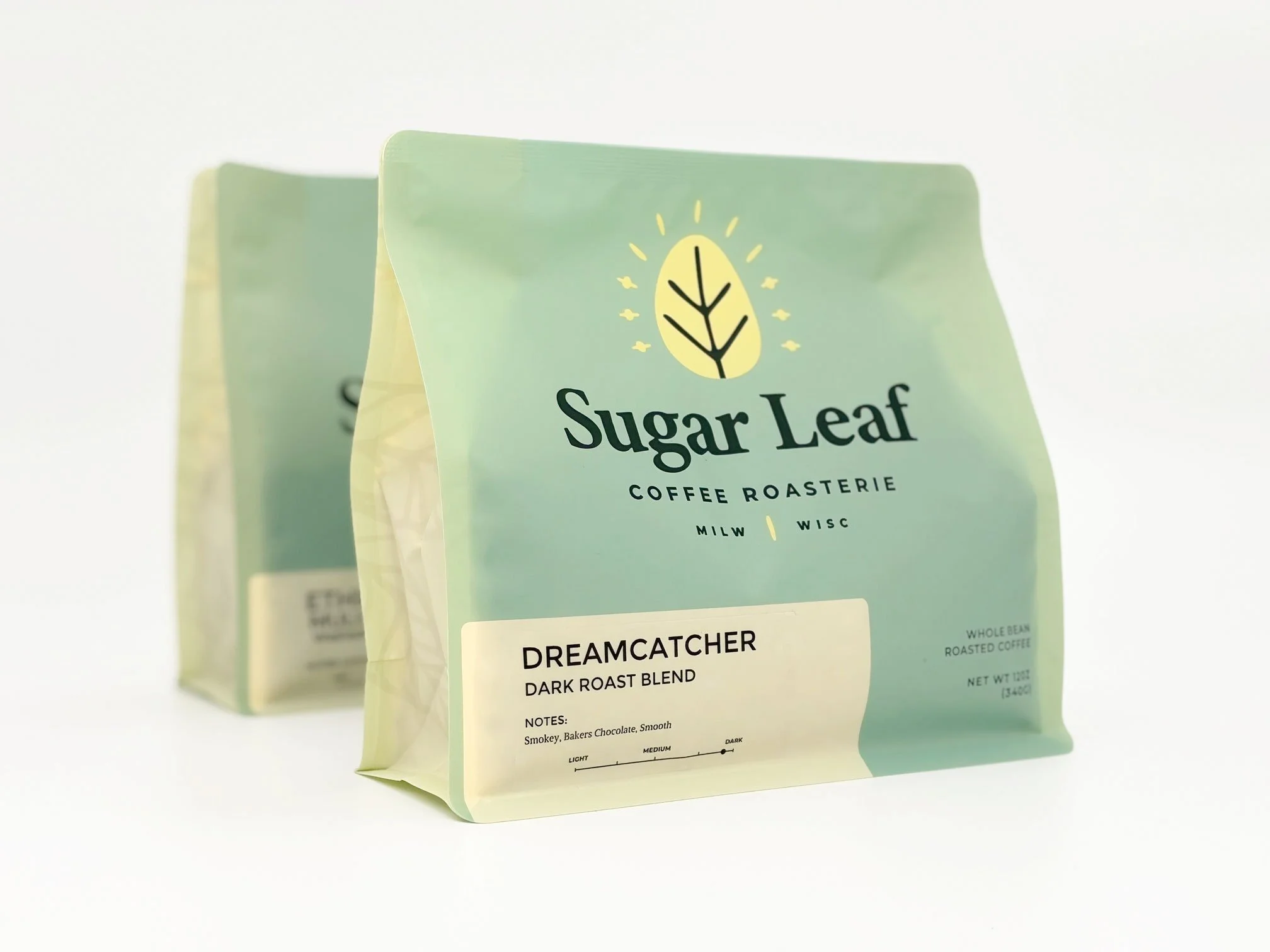 Two bags of Sugar Leaf Dreamcatcher coffee