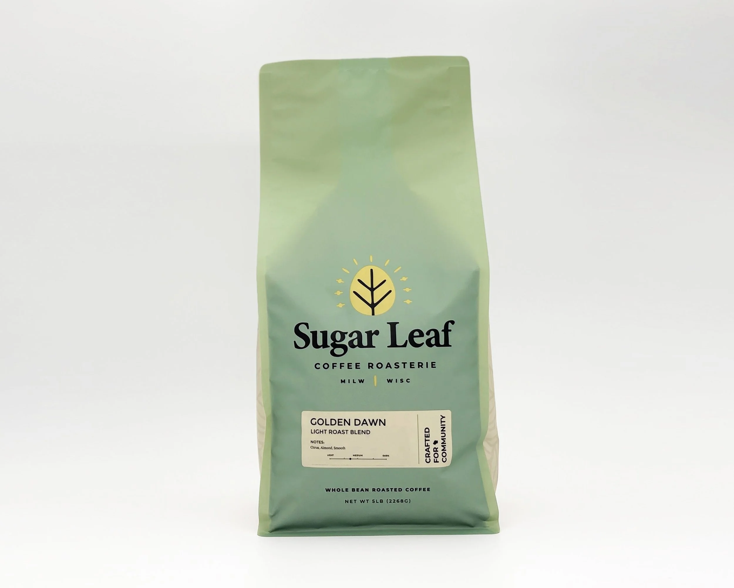 Large bag of Sugar Leaf Golden Dawn coffee