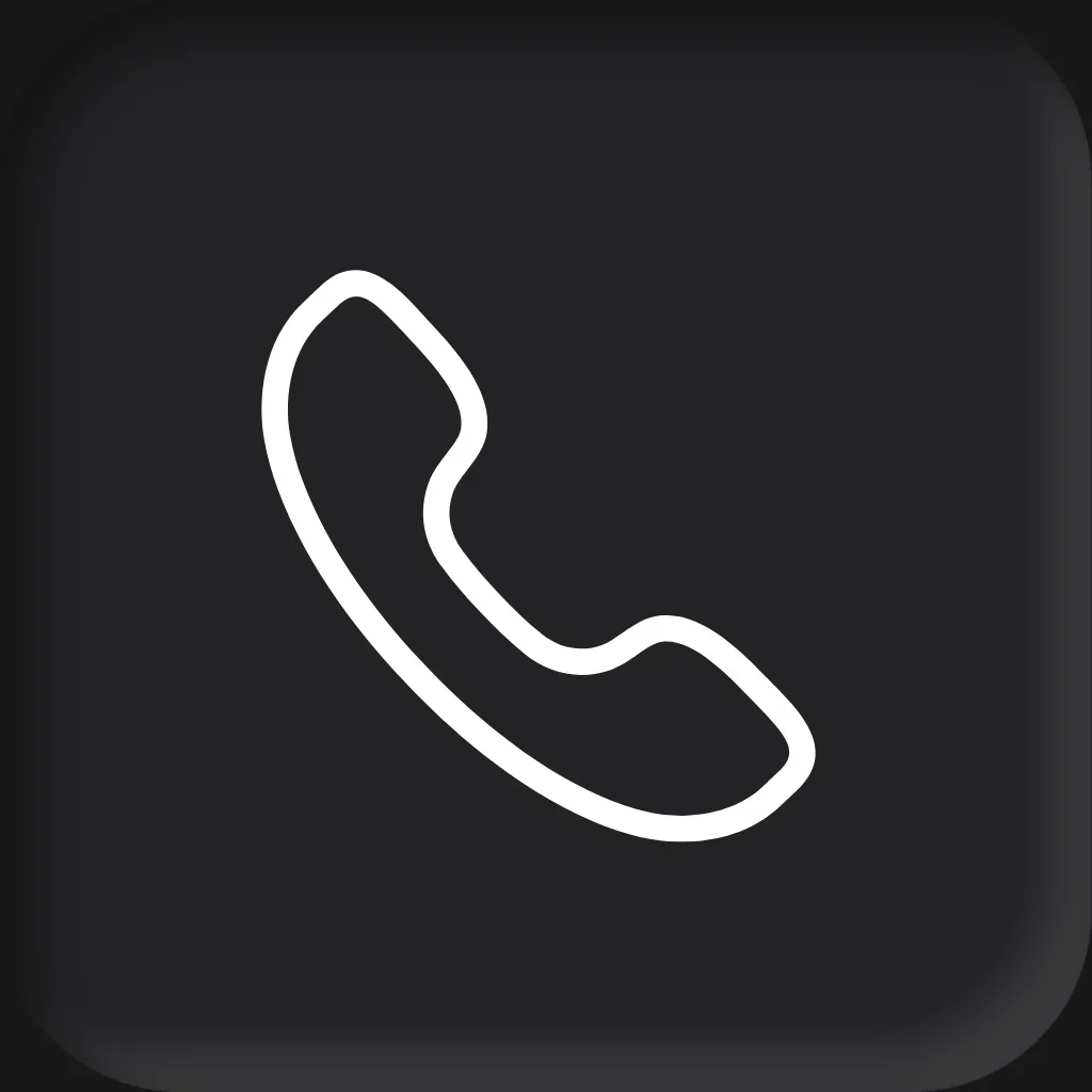 Icon of a telephone receiver on a black background