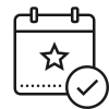 Calendar icon with checkmark
