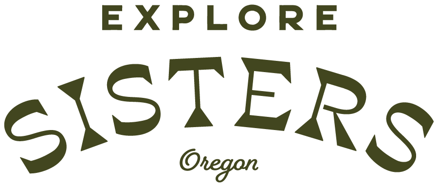 Logo for Explore Sisters. Text reads 'Explore Sisters Oregon' in stylized font.