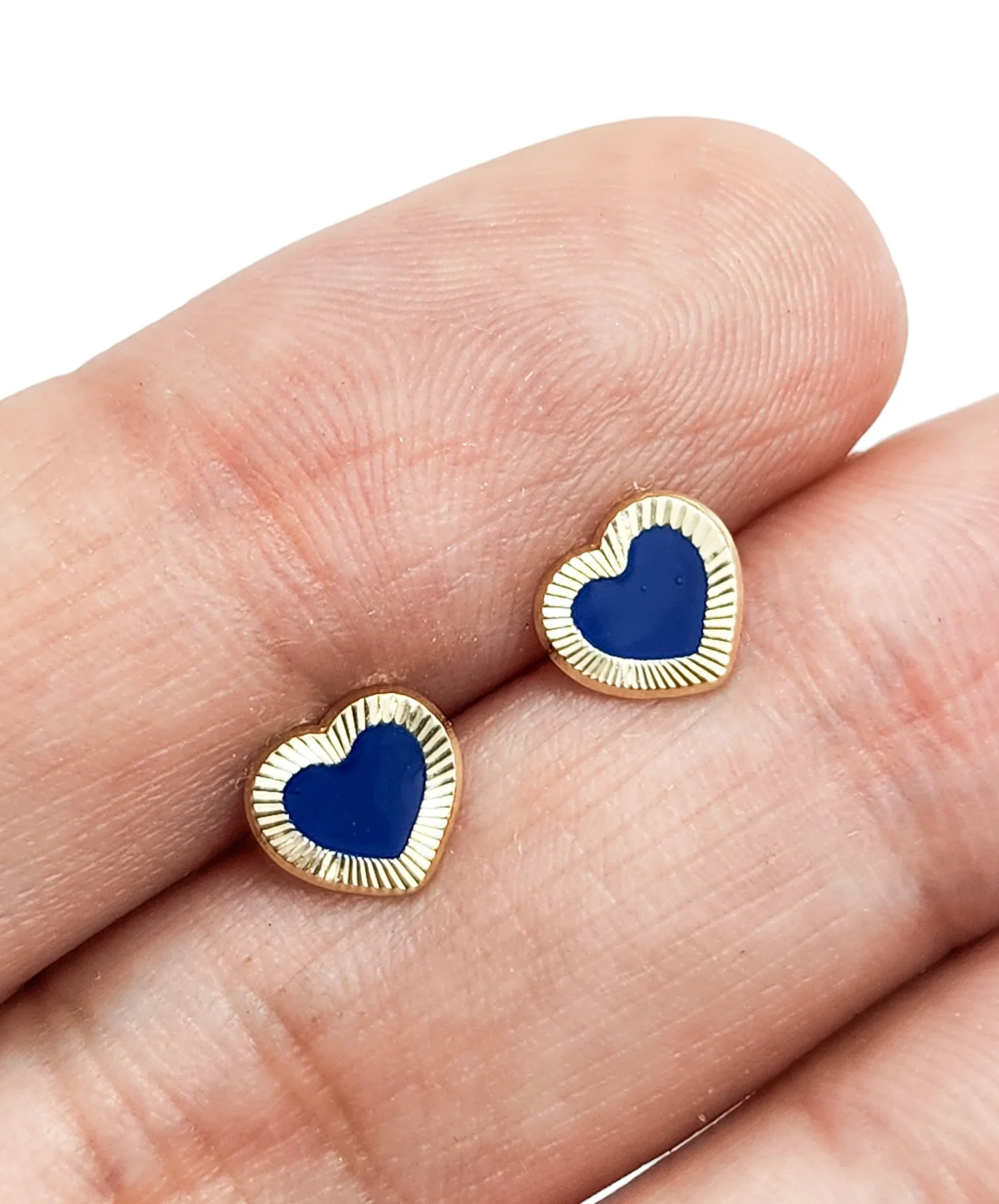 Heart Enamel Stud Earrings