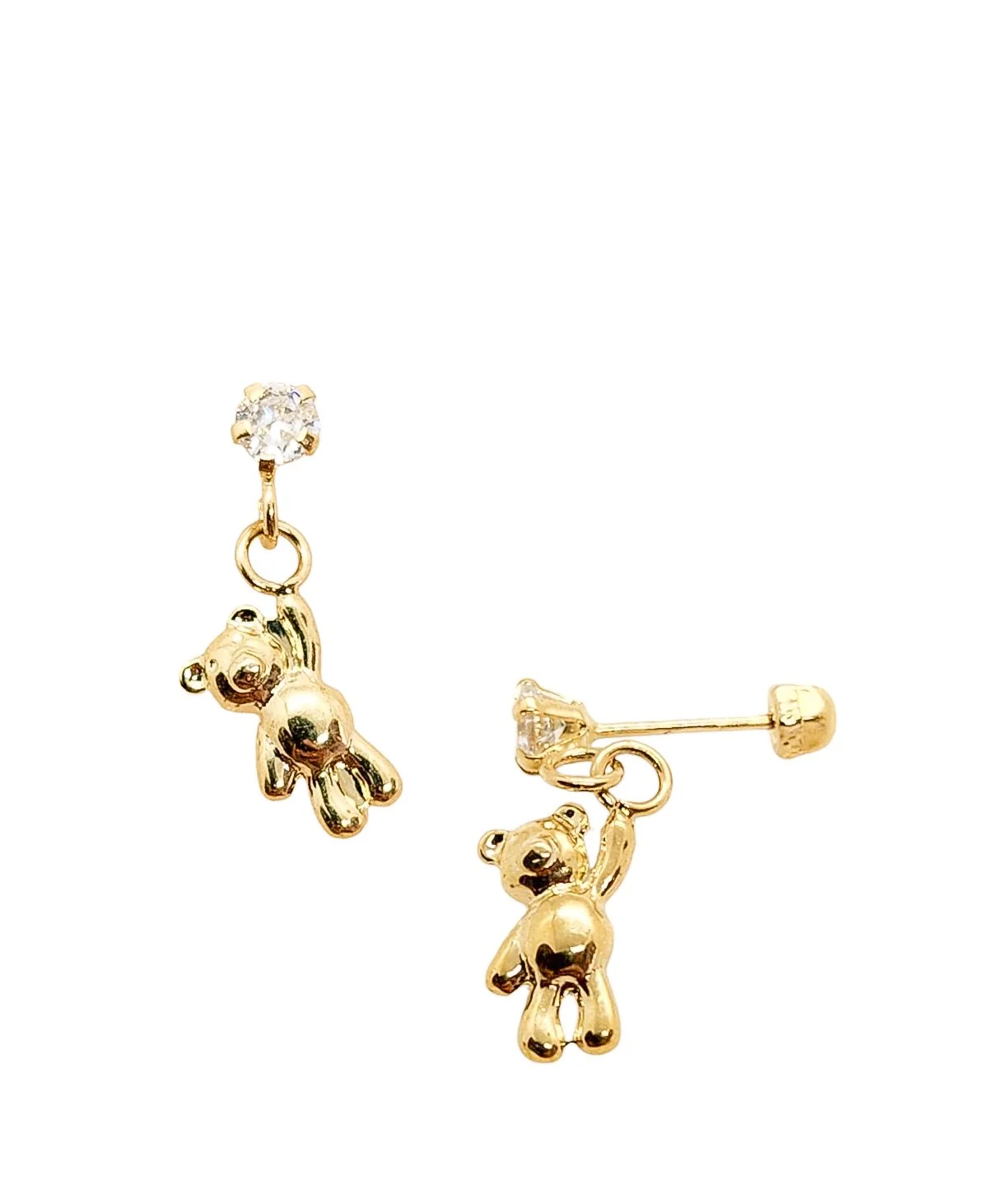 Gold Teddy Bear Earrings