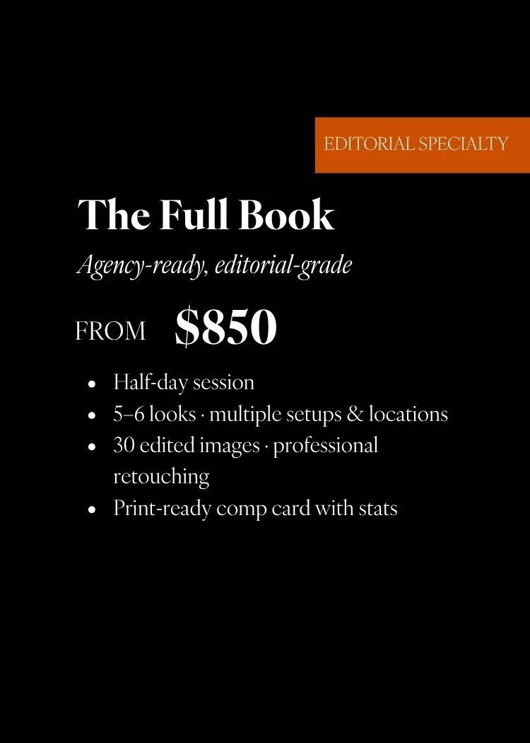 Advertisement for editorial book packages starting at $850, including professional editing, multiple styles, images, and print-ready cards.
