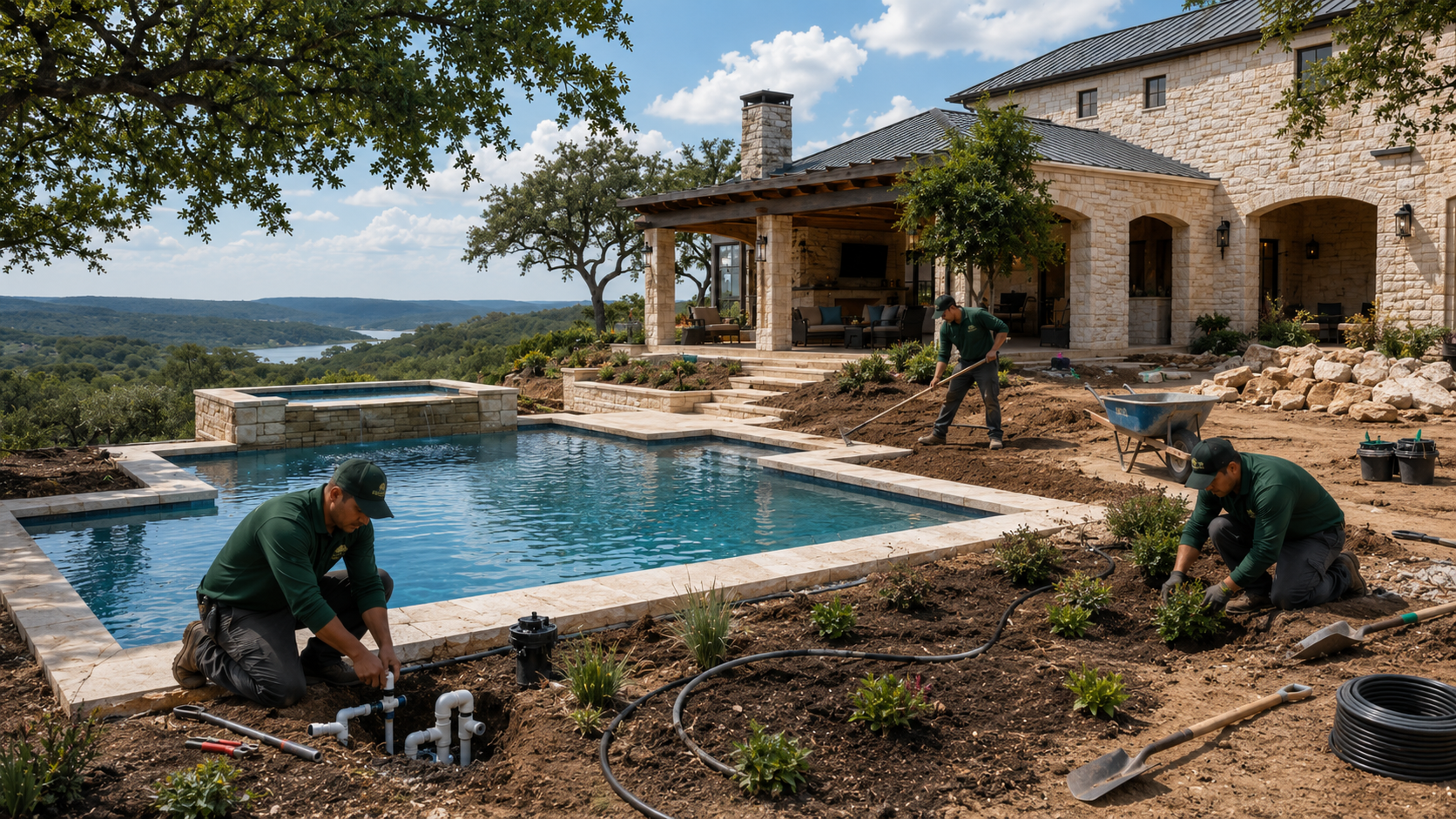 Post‑Pool Installation Landscape & Irrigation Services