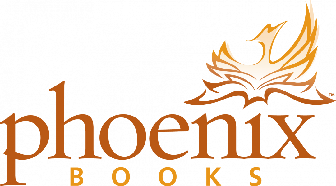 Logo of Phoenix Books featuring a stylized orange phoenix rising from an open book.