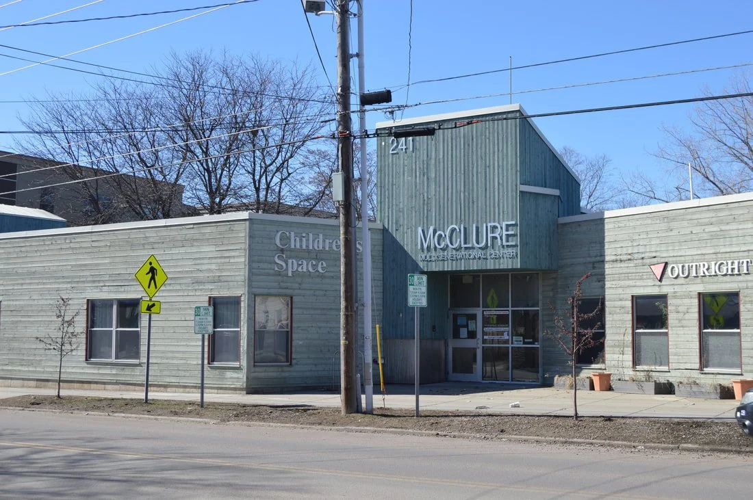 Image of the front of the building of The McClure MultiGenerational Building