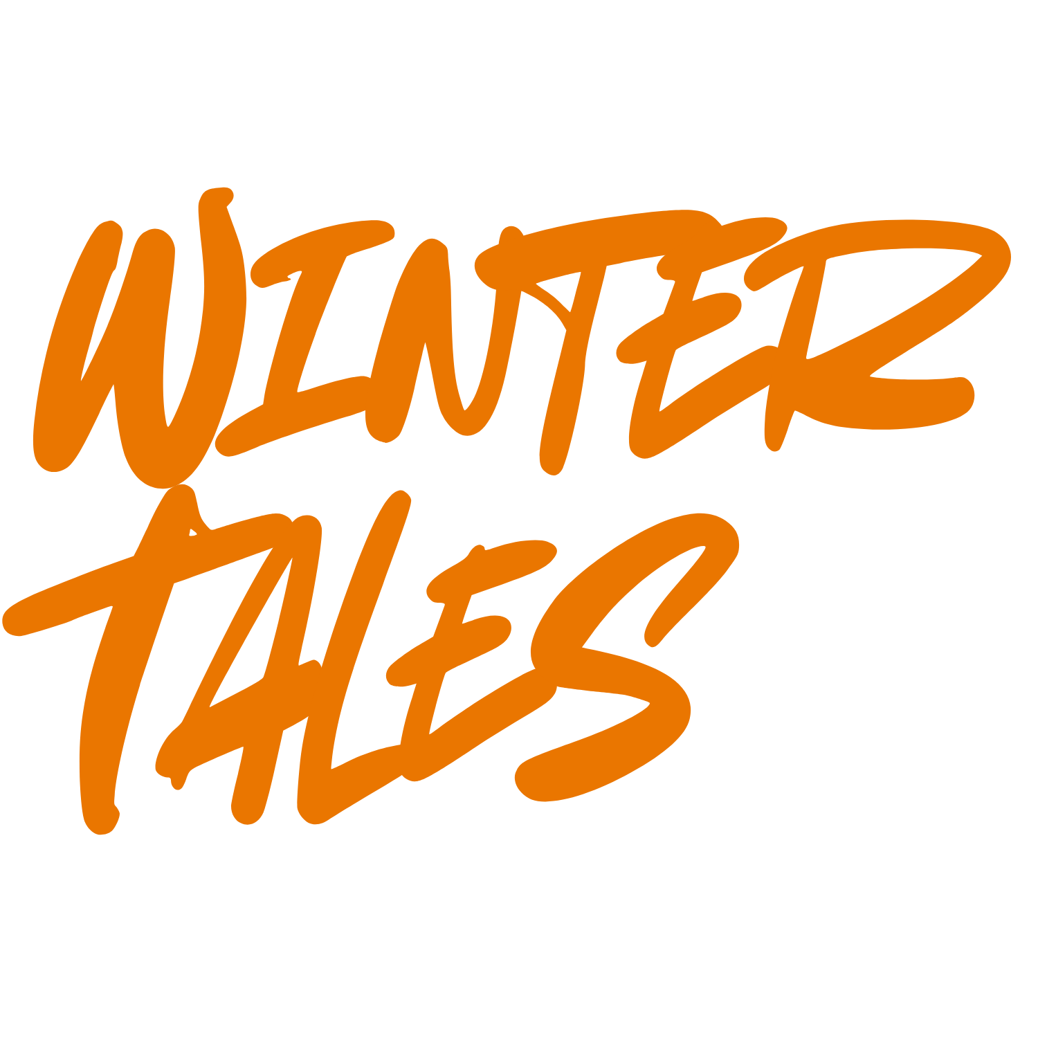 Text reading 'Wilder Than Tides' written in orange, handwritten style on a black background.