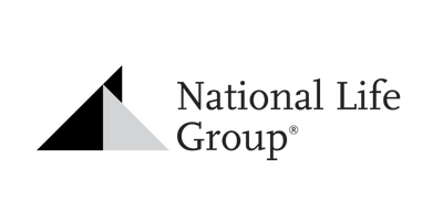 Logo of National Life Group, featuring a stylized mountain or triangular shape