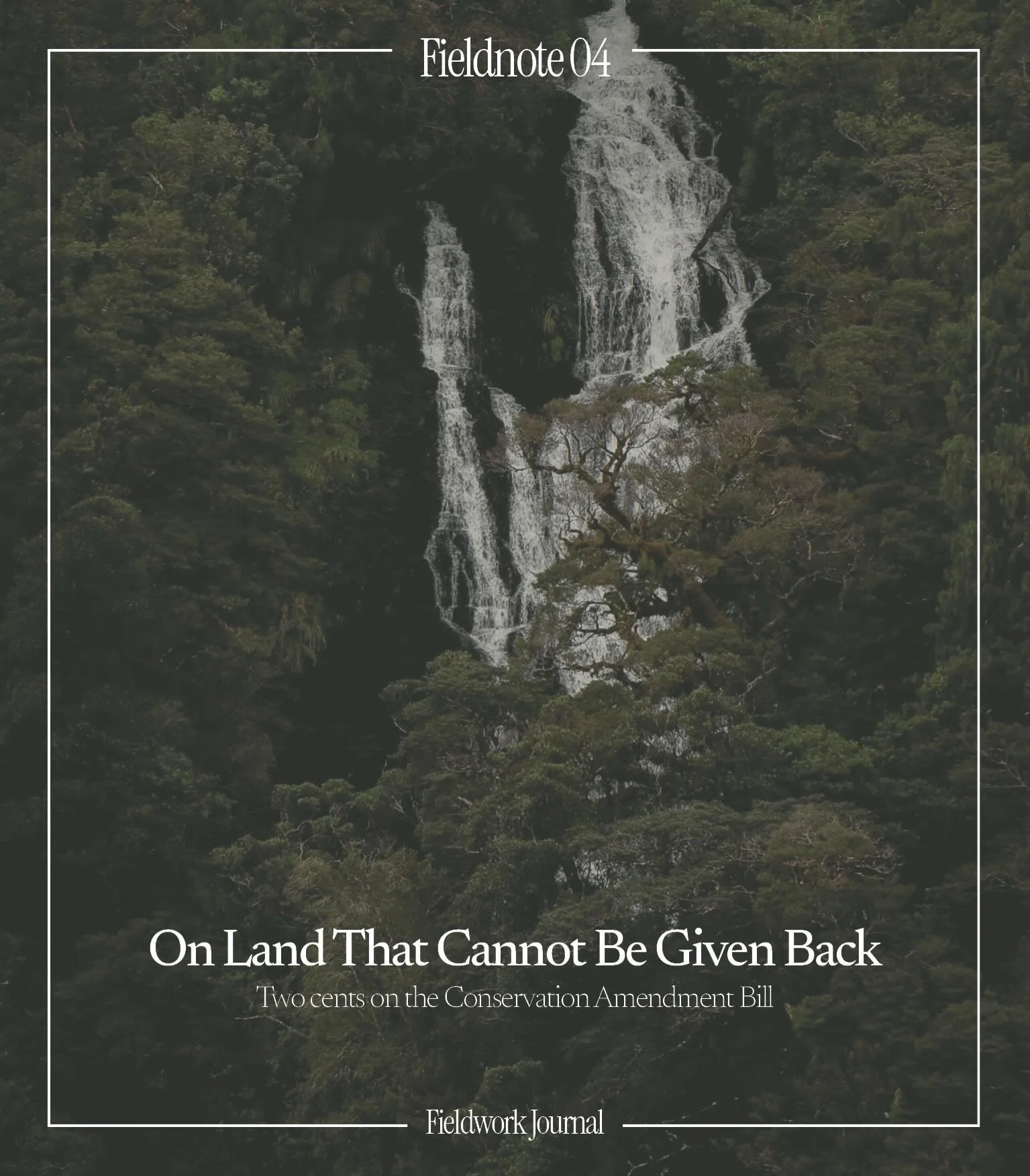 Fieldnote 04 | On Land That Cannot Be Given Back

Conservation land, once lost, cannot be made pure again. We should be growing the estate, not allowing for it to be traded away. The Conservation Amendment Bill is currently before the select committe