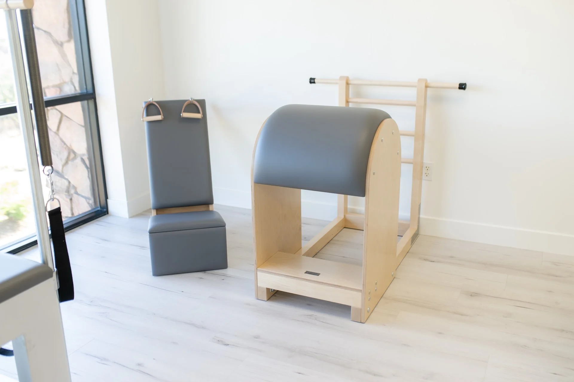 Pilates Chair and Barrel equipment at TruForm Classical Pilates studio in Scottsdale