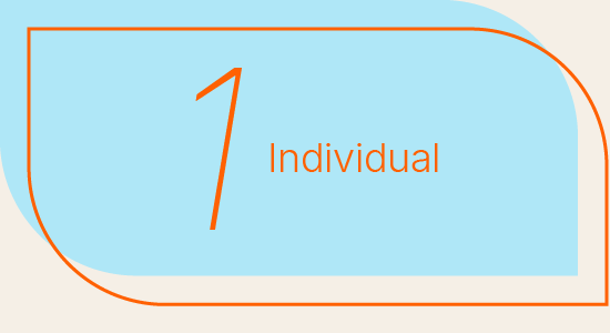 Diagram showing the number 1 and the word 'Individual' in orange text within a rounded rectangle and partial ellipse.