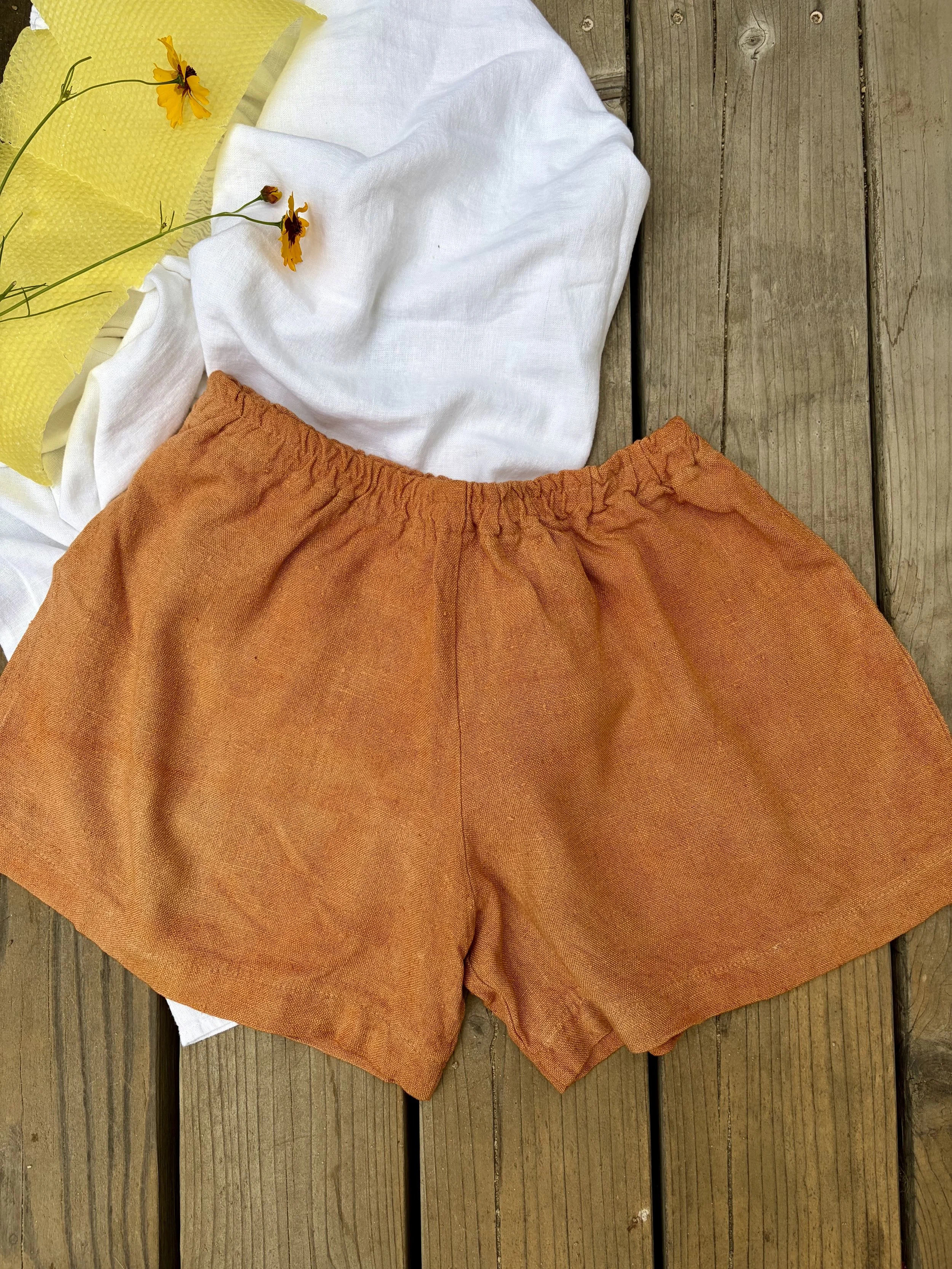 Raw Silk Coreopsis Shorts