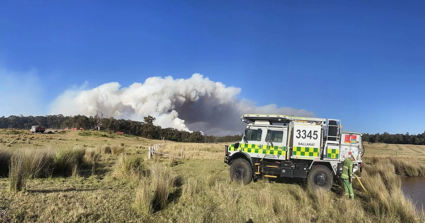 Smythesdale Fire February 2024. #firecrw #ffmv #deeca #unimog #cfa