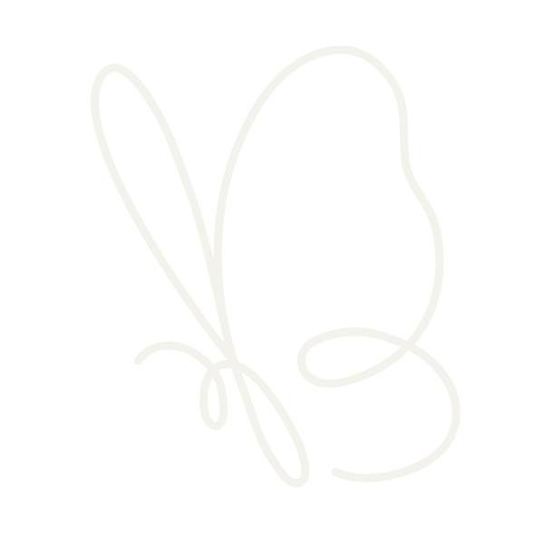 A white butterfly outline on a black background.