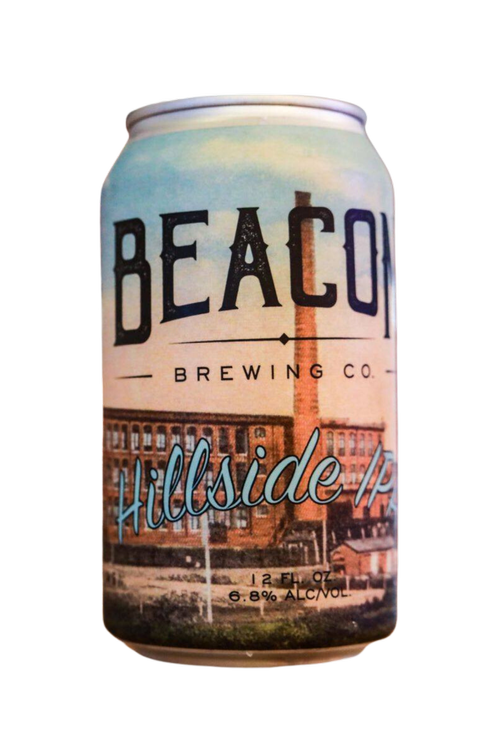Can of beer from Beacond Brewing Co. titled Hillside, 12 fl oz, 6.8% alcohol by volume.