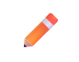 Illustration of an orange pencil with a pink eraser.