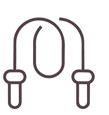 Outline drawing of a backpack with shoulder straps.