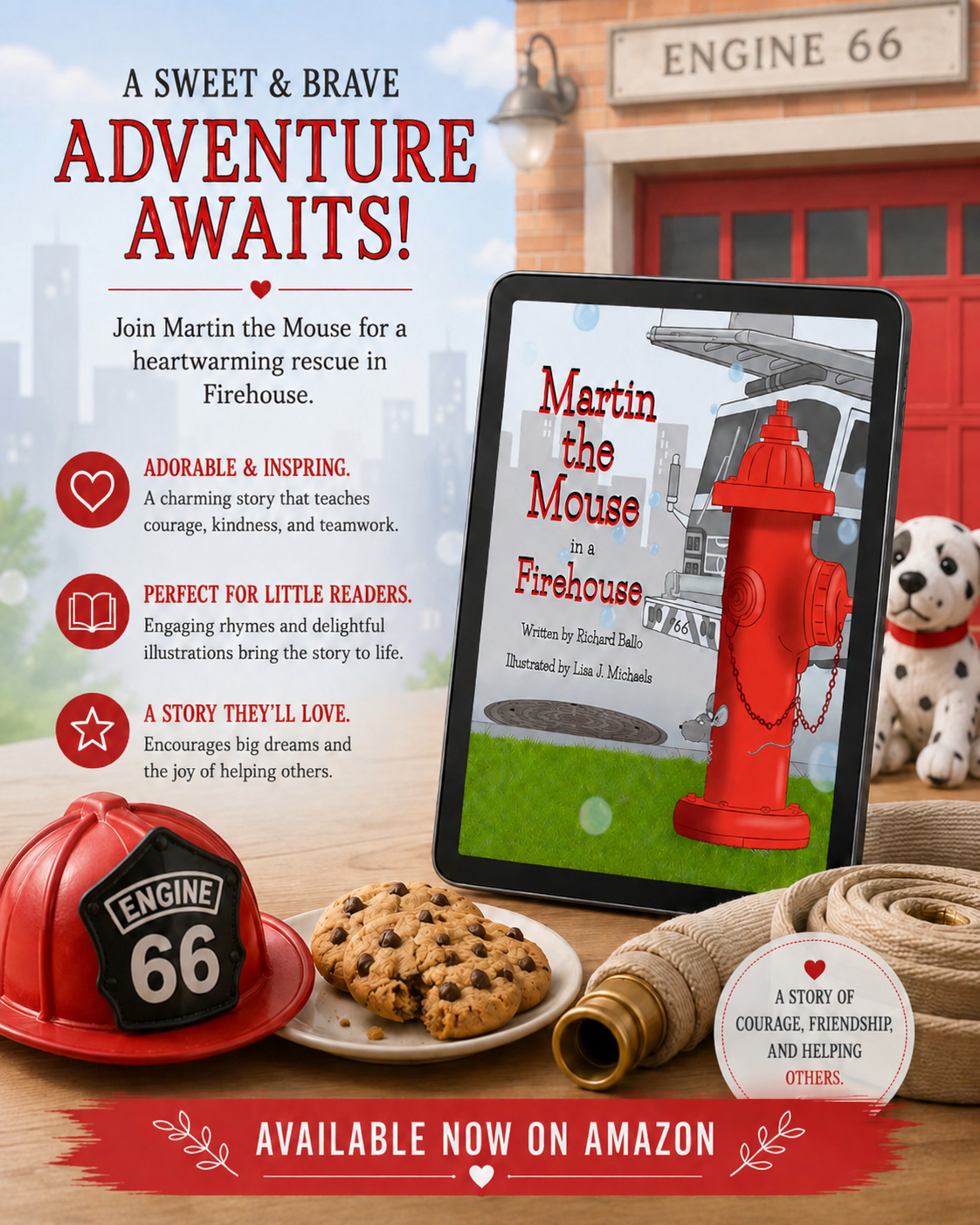 Martin the Mouse in a Firehouse