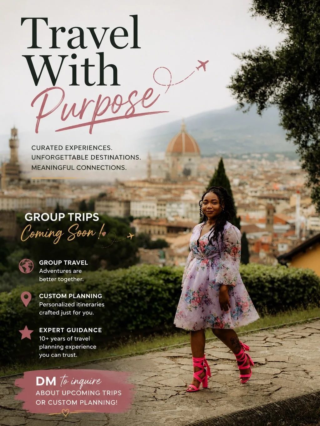 Welcome to my travel page!
For over 10 years, I&rsquo;ve been planning unforgettable trips, discovering hidden gems, and creating travel experiences that go beyond the typical vacation. What started as a passion has grown into a mission: helping othe