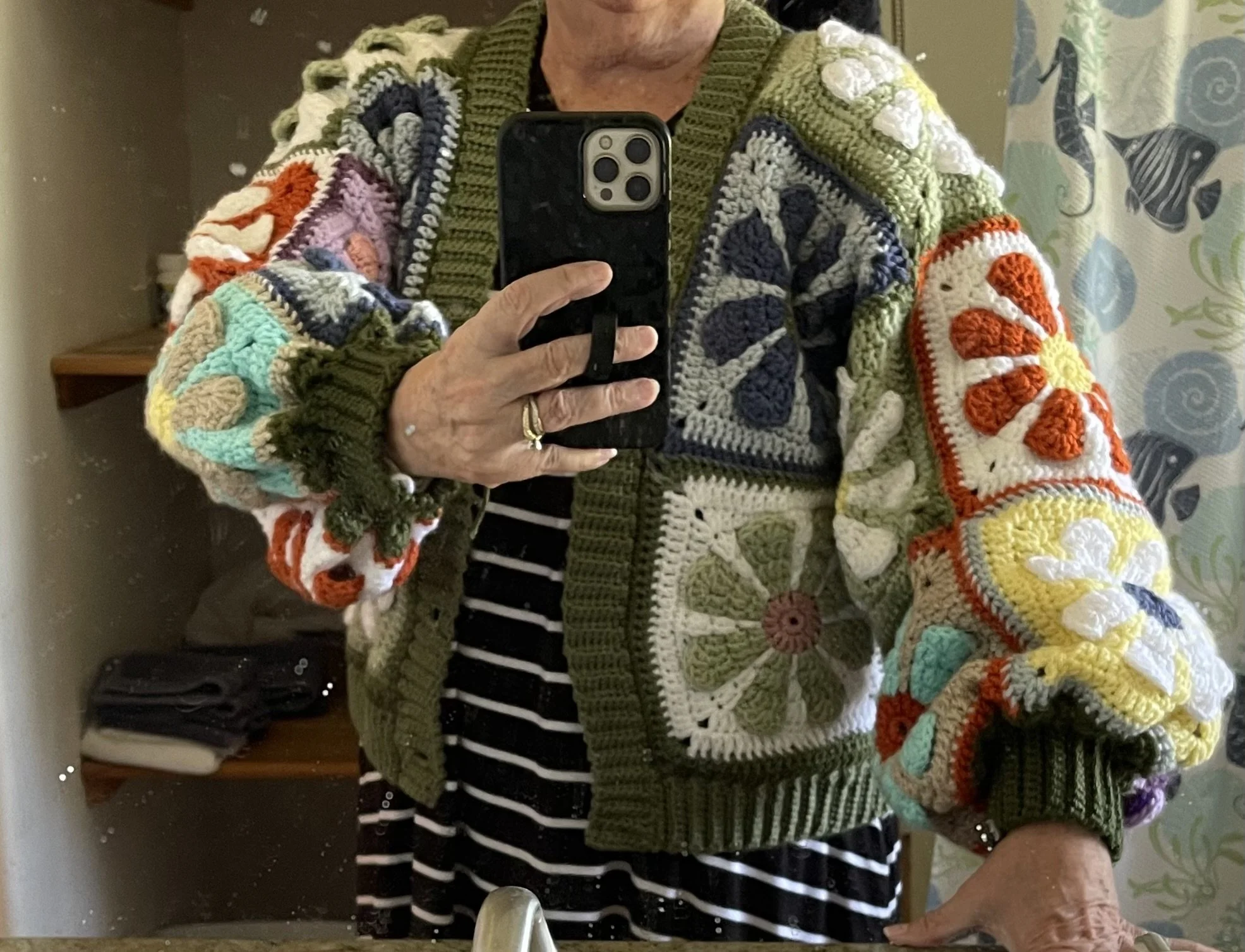 Retro Daisy Granny Square Cardigan