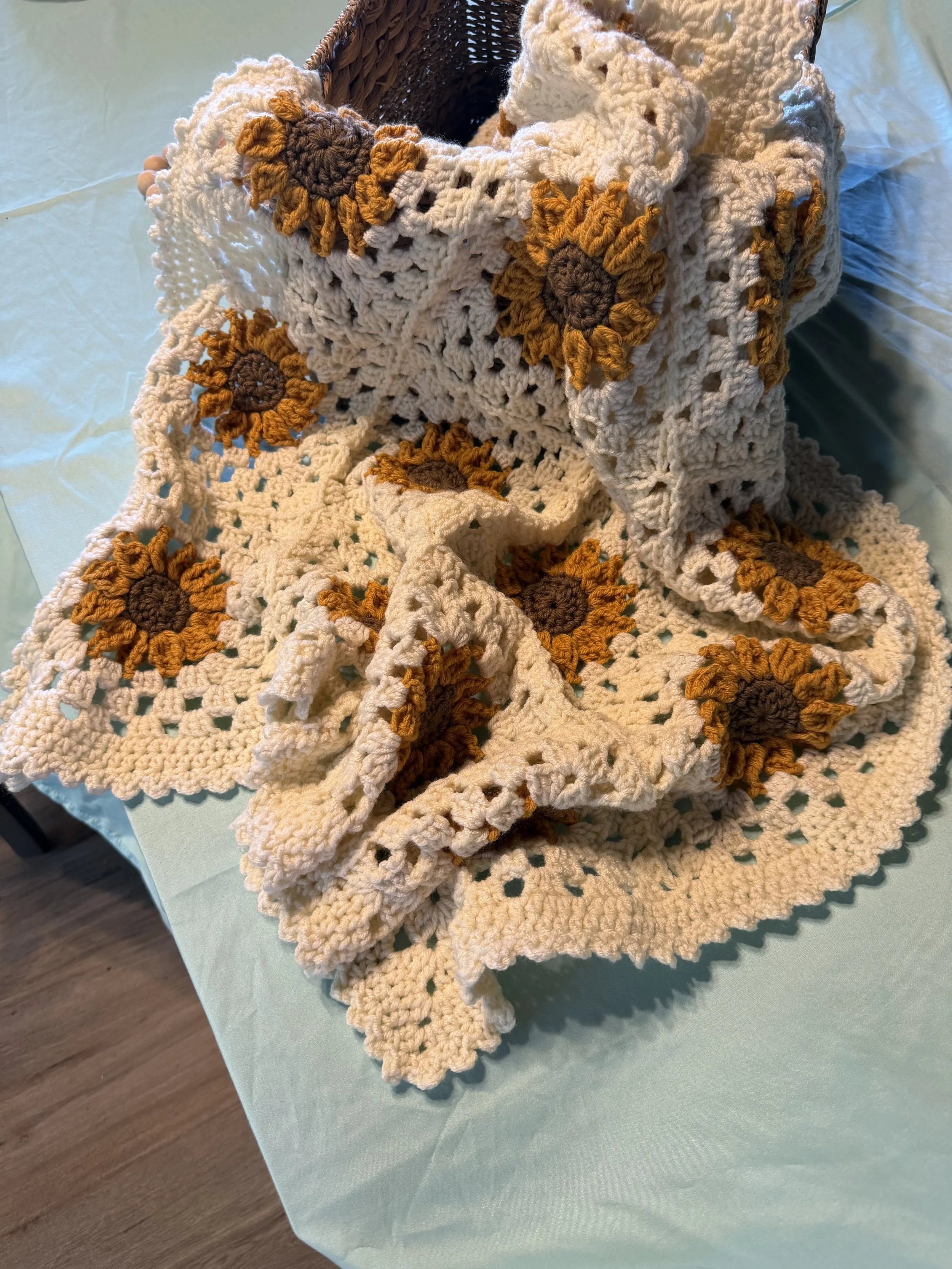 Sunflower Granny Baby Blanket
