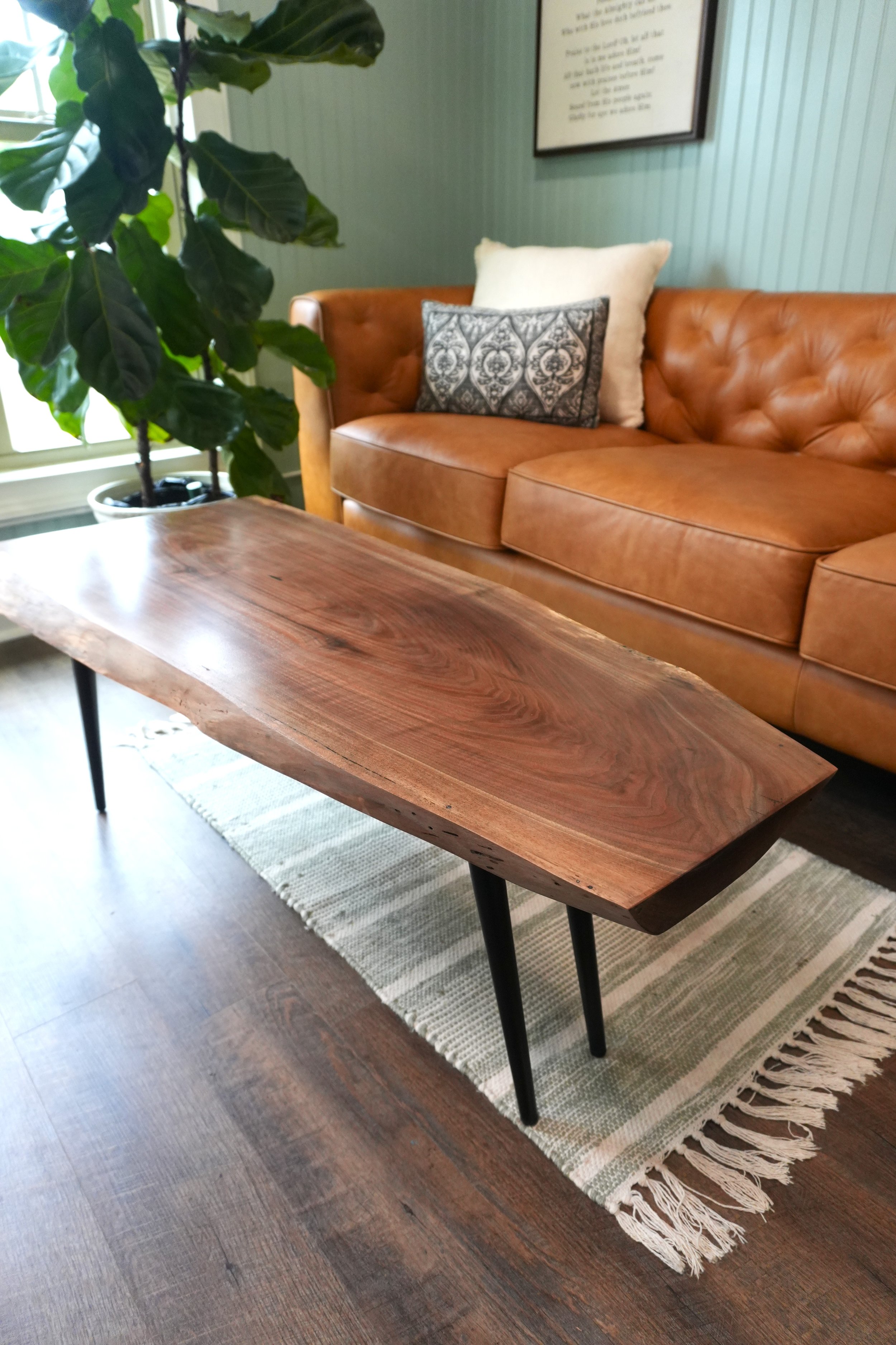 Handcrafted Rustic Black Walnut Coffee Table