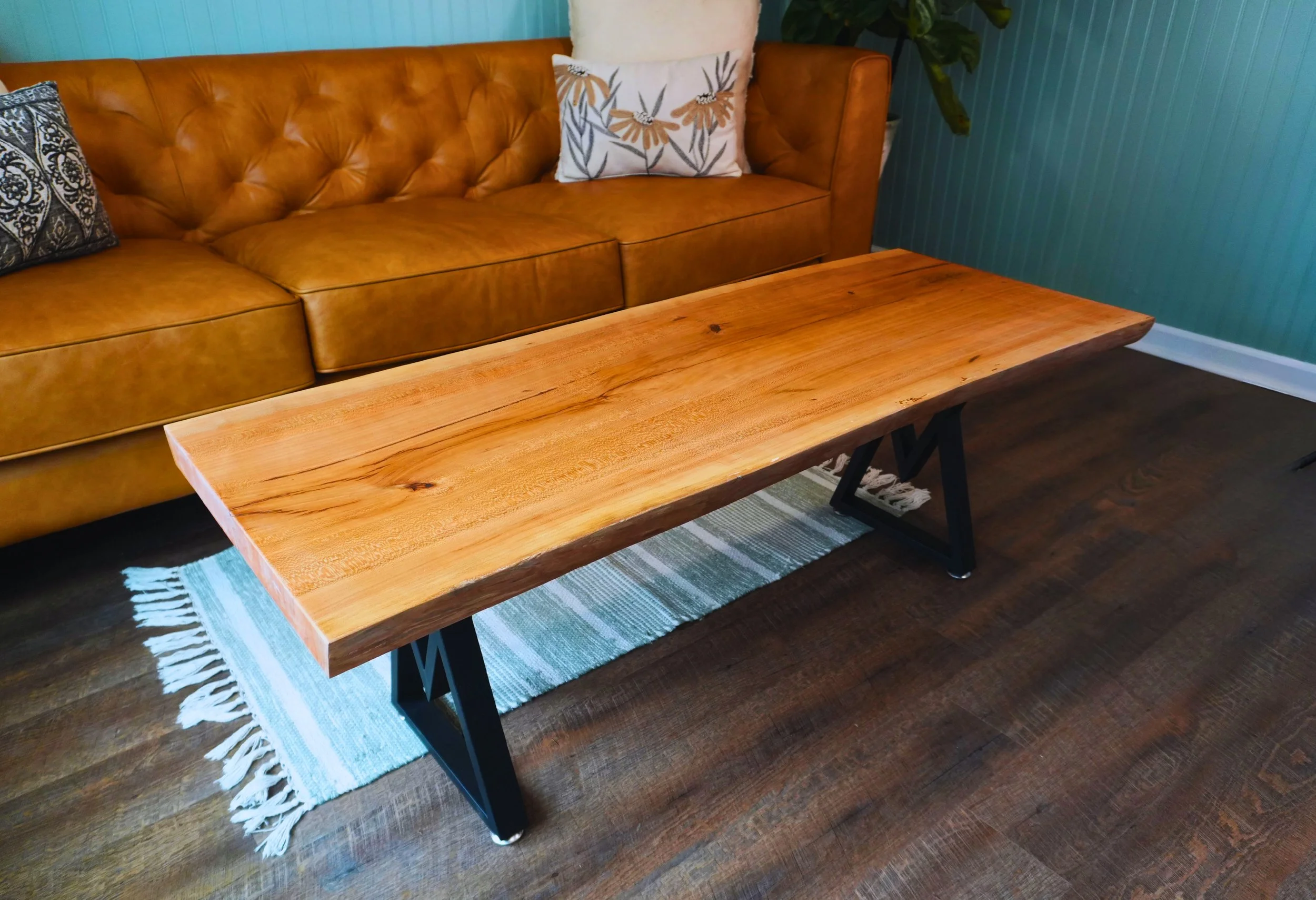 Cherry Wood Slab Coffee Table