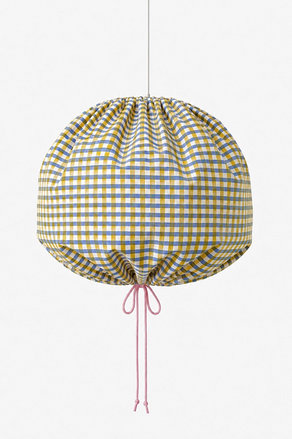 "Navan" Pendant Lamp - Yellow Gingham