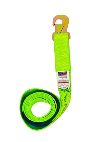 2" x 8' Wheel Lift Strap w/ Flat Snap Hook & Sleeve