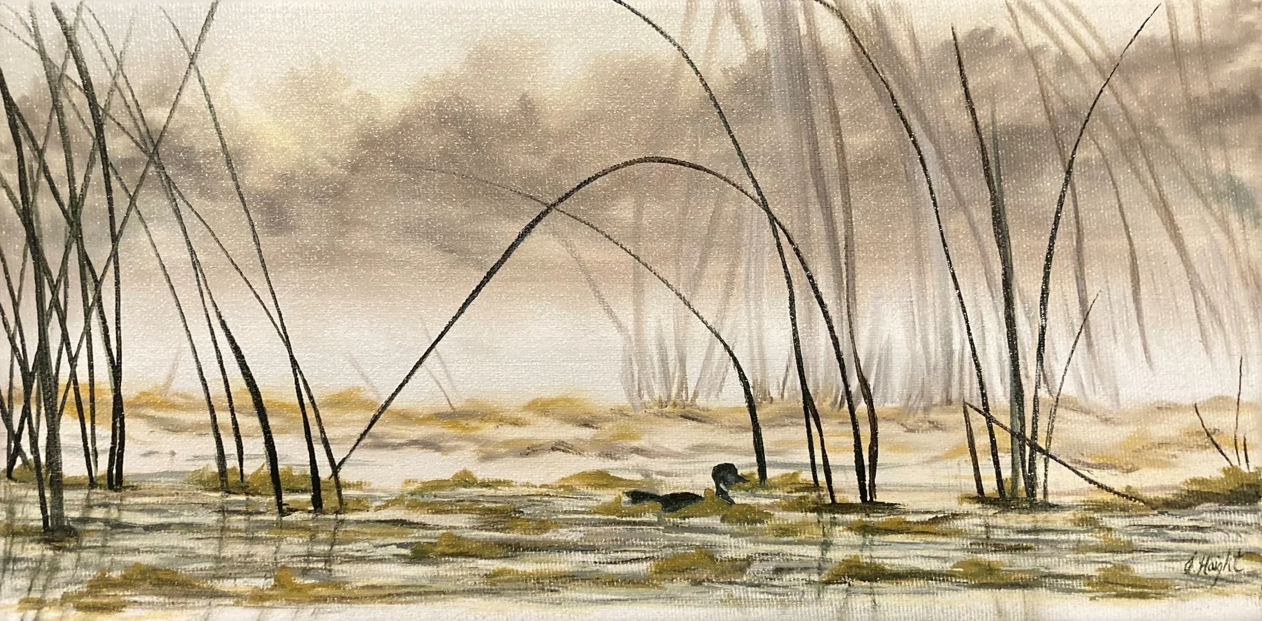 Mist and Reeds | Acrylic on Canvas | 6"x 12"
Photo Credit- Michael Diakuw